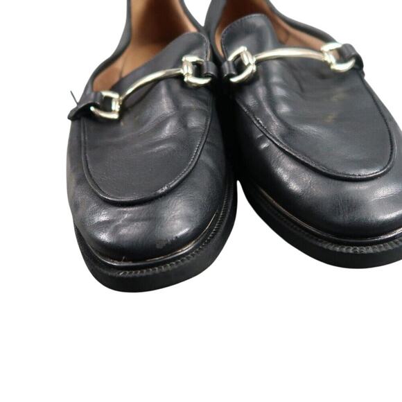 H&M Shoes Women 8 Loafer Fashion Classic Slip On Metal Buckle Black Solid Career - Picture 15 of 15